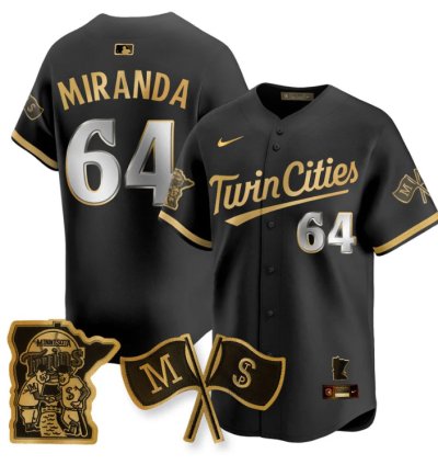 Jose Miranda Jersey 64 Minnesota Twins Alternate Limited Stitched Black Gold