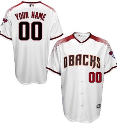 Arizona Diamondbacks Majestic White Brick Cool Base Custom Jersey