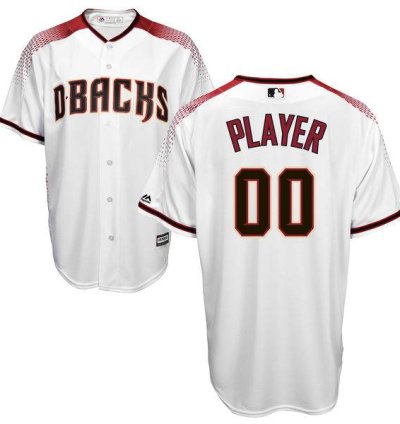 Arizona Diamondbacks White With Brick Customized Majestic Mlb Collection Jersey