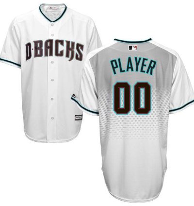Arizona Diamondbacks White With Capri Customized Majestic Mlb Collection Jersey