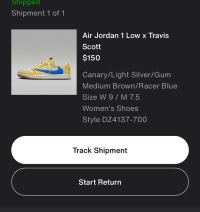 Air Jordan 1 Low Travis Scott Canary