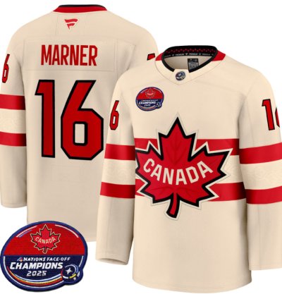 Men Mitch Marner Jersey 16 Canada 4 Nations Face-off 2025 Champions V2 Cream