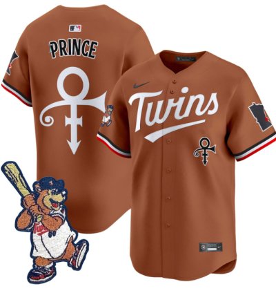 Prince Jersey Minnesota Twins Tc Bear Patch Vapor Premier Limited Stitched