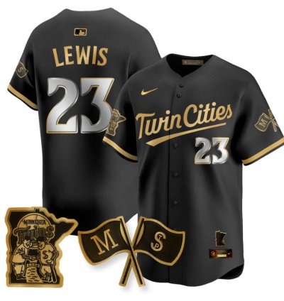 Royce Lewis Jersey 23 Minnesota Twins Alternate Limited Stitched Black Gold