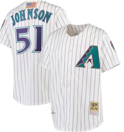 Arizona Diamondbacks Randy Johnson White 2001 Throwback Jersey