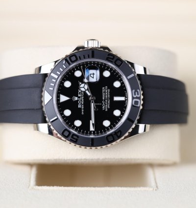 Rolex Yacht-master 42 Wei Gold Schwarz - 2022 - Lc100 - Neu Ungetragen - Fullset
