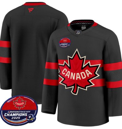 Men Team Jersey Canada 4 Nations Face-off 2025 Champions V2 Black