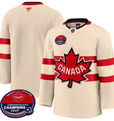 Men Team Jersey Canada 4 Nations Face-off 2025 Champions V2 Cream