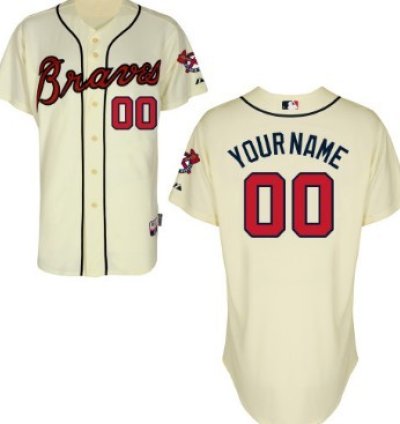 Atlanta Braves Customized Cream Jersey