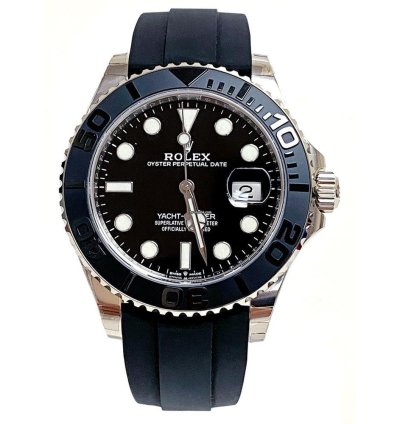 Rolex Yacht-master 42 White Gold Yacht-master 42 Watch - Black Dial - Oysterflex Strap