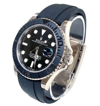 Rolex Yacht-master 42 White Gold Yacht-master 42 Watch - Black Dial - Oysterflex Strap