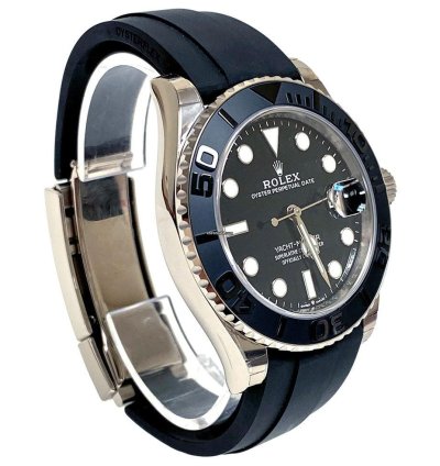 Rolex Yacht-master 42 White Gold Yacht-master 42 Watch - Black Dial - Oysterflex Strap