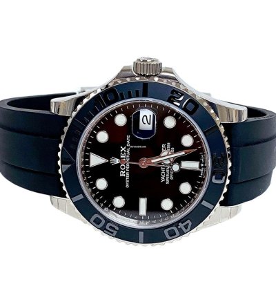 Rolex Yacht-master 42 White Gold Yacht-master 42 Watch - Black Dial - Oysterflex Strap