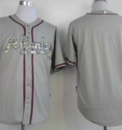 Atlanta Braves Customized Gray With Camo Jersey