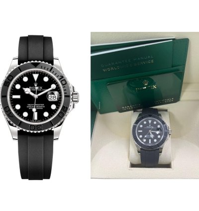 Rolex Yacht-master 42 White Gold Yacht-master 42 Watch - Black Dial - Oysterflex Strap Reference 226659