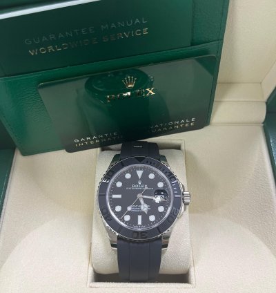 Rolex Yacht-master 42 White Gold Yacht-master 42 Watch - Black Dial - Oysterflex Strap Reference 226659