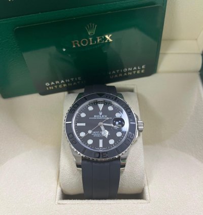 Rolex Yacht-master 42 White Gold Yacht-master 42 Watch - Black Dial - Oysterflex Strap Reference 226659