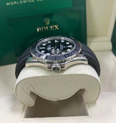 Rolex Yacht-master 42 White Gold Yacht-master 42 Watch - Black Dial - Oysterflex Strap Reference 226659