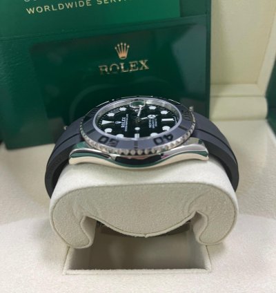 Rolex Yacht-master 42 White Gold Yacht-master 42 Watch - Black Dial - Oysterflex Strap Reference 226659