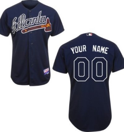 Atlanta Braves Customized Navy Blue Jersey