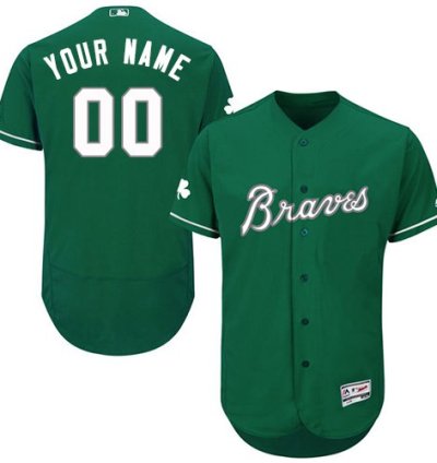 Atlanta Braves Green Celtic Customized Flexbase Majestic Mlb Collection Jersey