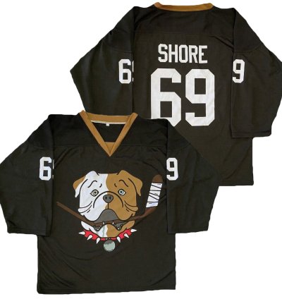 Mens Tronx Bulldogs Black Shore 69 Tv Series Hockey Jerseys