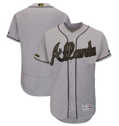 Atlanta Braves Majestic Gray 2018 Memorial Day Collection Flex Base Team Custom Jersey