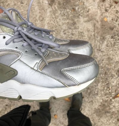 Very Rare Nike Air Huarache Run Se Silver Sneakers Designer