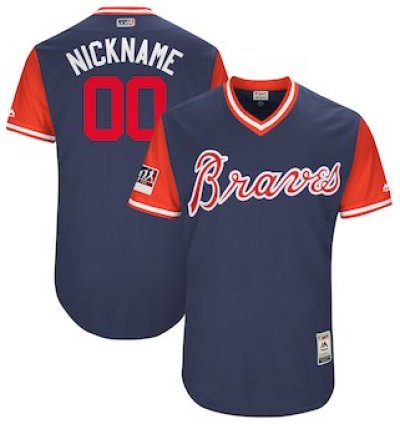 Atlanta Braves Majestic Navy 2018 Players Weekend Flex Base Custom Jersey