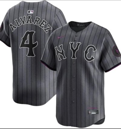 New York Mets 4 Francisco Alvarez Jersey Stitched Grey Alternate