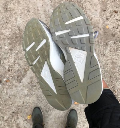 Very Rare Nike Air Huarache Running Silver Designer Y2k 90s