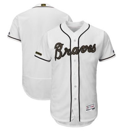 Atlanta Braves Majestic White 2018 Memorial Day Collection Flex Base Team Custom Jersey