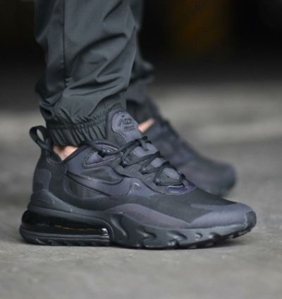 Nike Air Max 270 React Triple Black Running Shoes
