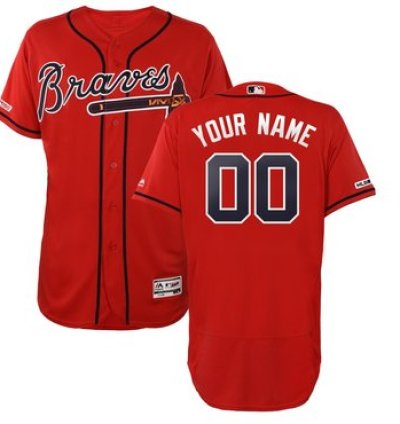 Atlanta Braves Red Customized 150th Patch Flexbase Jersey