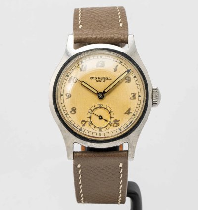 Patek Philippe Calatrava Ref 565 Vintage 1944 Calatrava With Radium Breguet Numeral Dial Stainless Steel 36mm