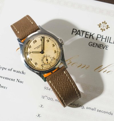 Patek Philippe Calatrava Ref 565 Vintage 1944 Calatrava With Radium Breguet Numeral Dial Stainless Steel 36mm
