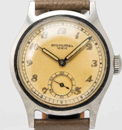 Patek Philippe Calatrava Ref 565 Vintage 1944 Calatrava With Radium Breguet Numeral Dial Stainless Steel 36mm