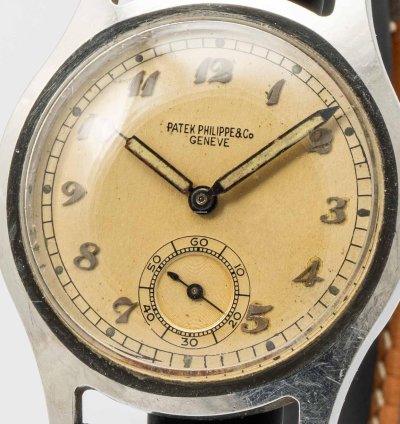 Patek Philippe Calatrava Ref 565 Vintage 1944 Calatrava With Radium Breguet Numeral Dial Stainless Steel 36mm