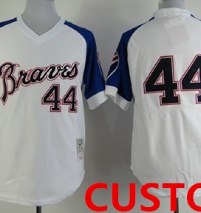 Custom Atlanta Braves 1974 White Throwback Jersey