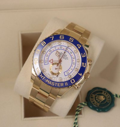 Rolex Yacht-master Ii 44mm Mercedes Hands 18k Yellow Gold Unworn In Stock