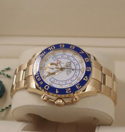 Rolex Yacht-master Ii 44mm Mercedes Hands 18k Yellow Gold Unworn In Stock