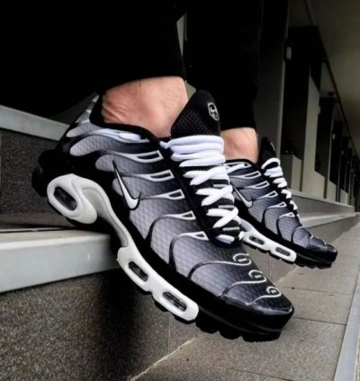 Nike Air Max Plus Black White Running Shoes