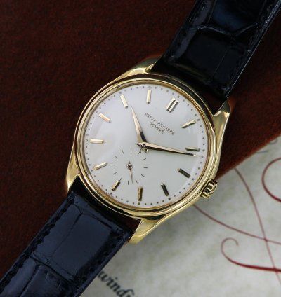Patek Philippe Calatrava Vintage Calatrava Ref 2526 18kt Yellow Gold Mark Enamel Dial From Year 1955