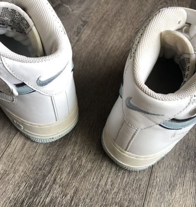 Vintage 2000s Nike Air Force 1 Mid Ice Blue White Shoes 8 5w