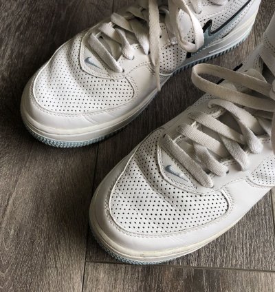 Vintage 2000s Nike Air Force 1 Mid Ice Blue White Shoes 8 5w