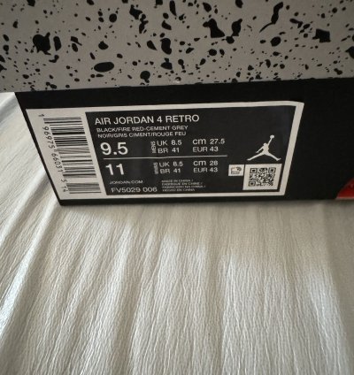 Air Jordan 4 Bred Reimagined Size 9 5