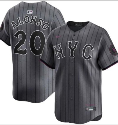 New York Mets 20 Pete Alonso Jersey Stitched Grey Alternate