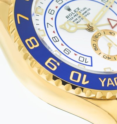 Rolex Yacht-master Ii 44mm Yellow Gold White Dial Blue Bezel 116688