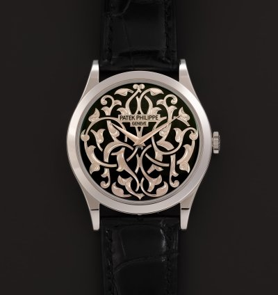 Patek Philippe Calatrava Volutes And Arabesques In Platinum