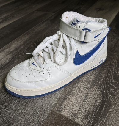 Vintage 2003 Nike Air Force 1 Mid Royal Blue Sport Shoe 11 5